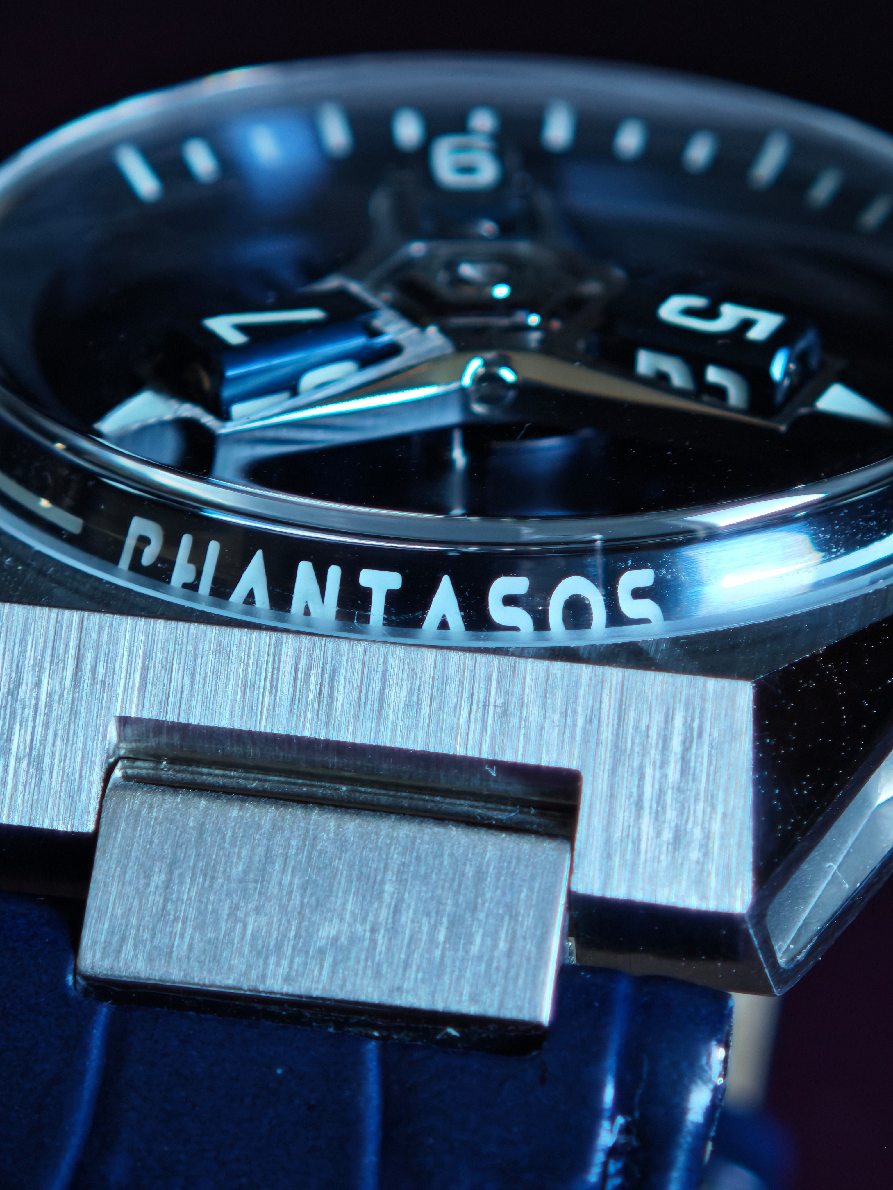 Phantasos Triclops watch wandering hours in Blue Miyota movement