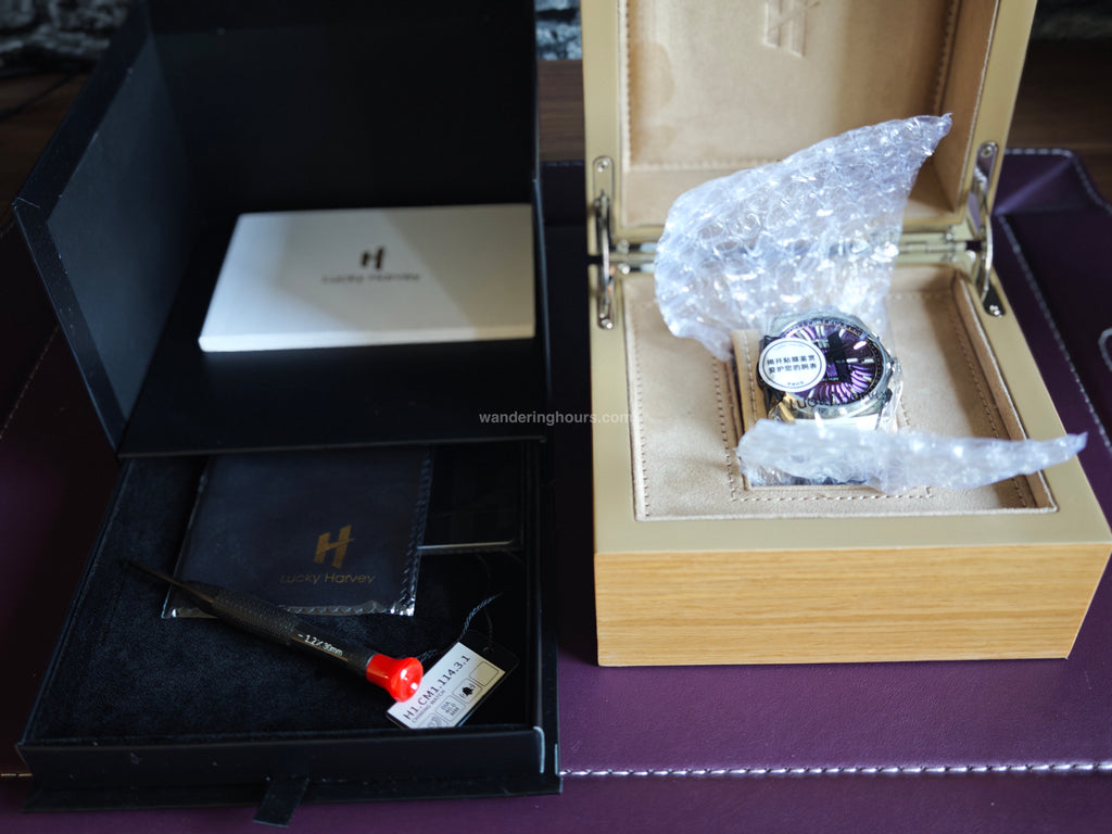 Lucky Harvey Sound Of Nature Guilloché Dial Chiming Watch Purple Dial