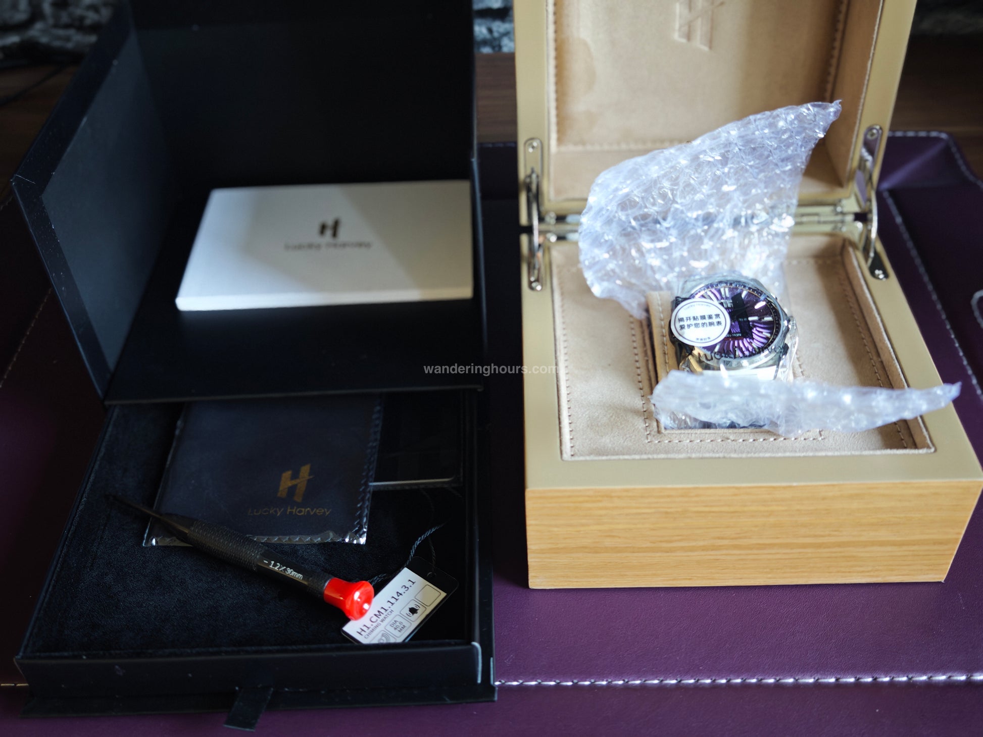 Lucky Harvey Sound Of Nature Guilloché Dial Chiming Watch Purple Dial